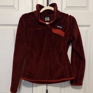 Patagonia Women's Deep Red Fleece Turtleneck Sweater